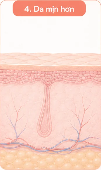 Bước 4: Lông rụng tự nhiên